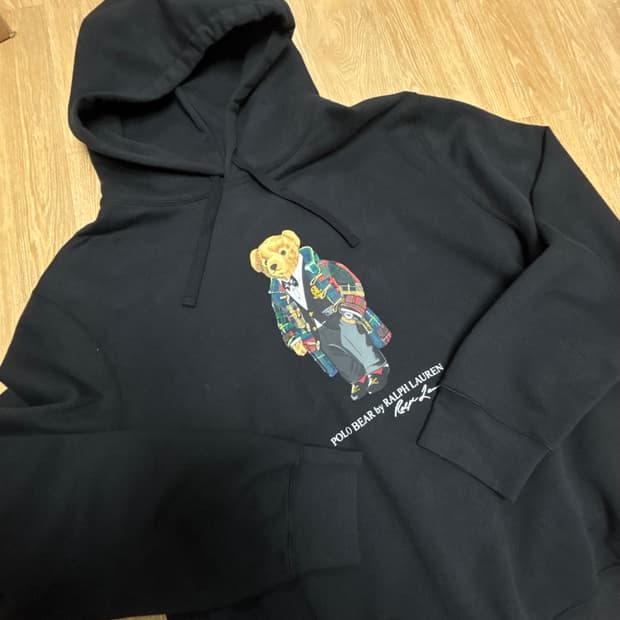 폴로 랄프로렌 베어 후드티 블랙 XL