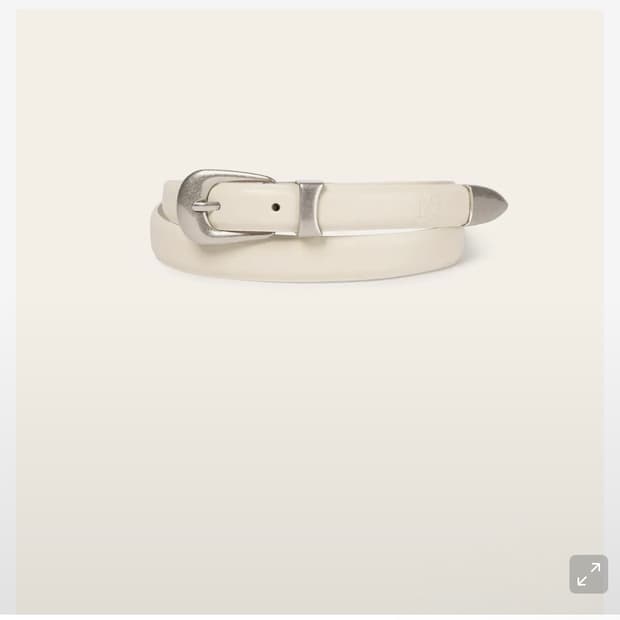 라벨아카이브 LB slim leather belt ivory