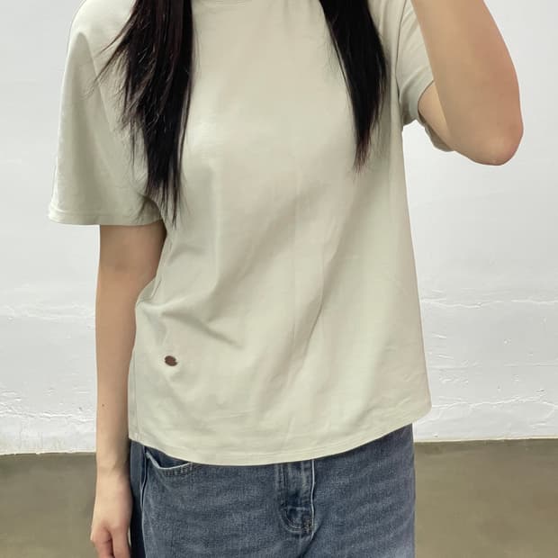ST. JOHN BLUE LABEL 베이지 반팔 L