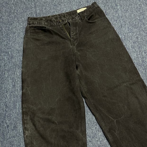 [L] 비에스래빗 카펜터 루즈핏 데님 팬츠 블랙