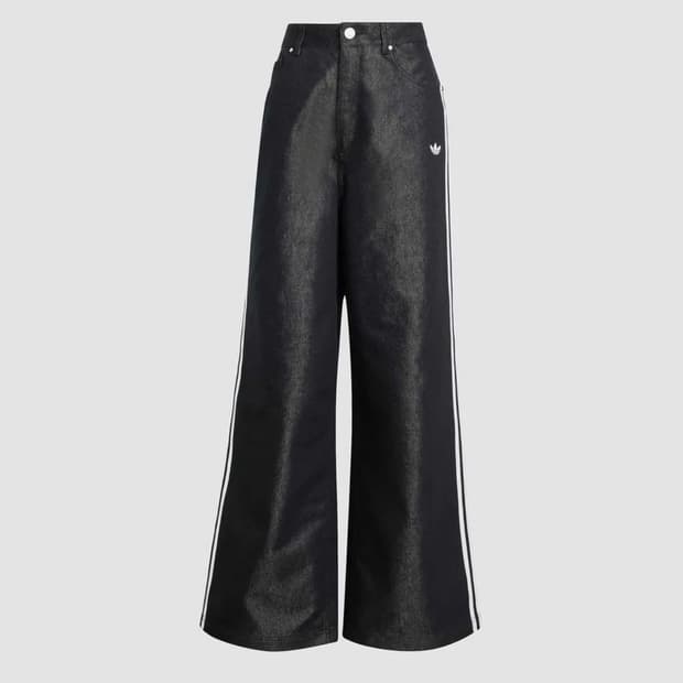 아디다스 샤인 배기 데님 블랙 트랙팬츠 KE9799