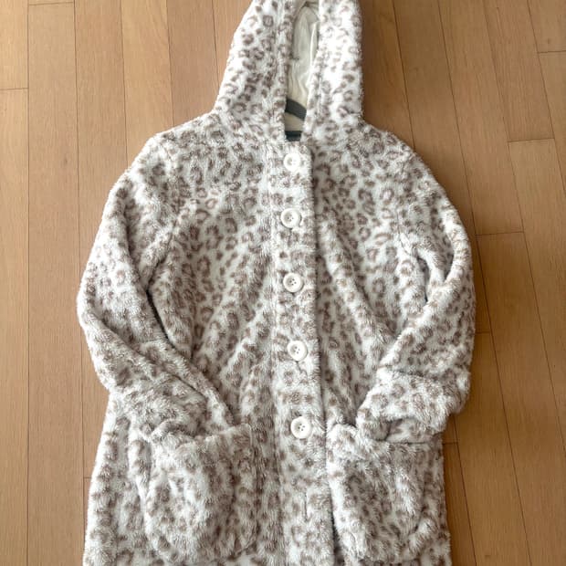 갸루 초코핑크 호피 후드아우터