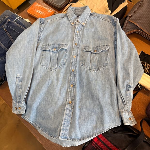 올드 갭 캐나다 생산 투포켓 데님 셔츠 S M