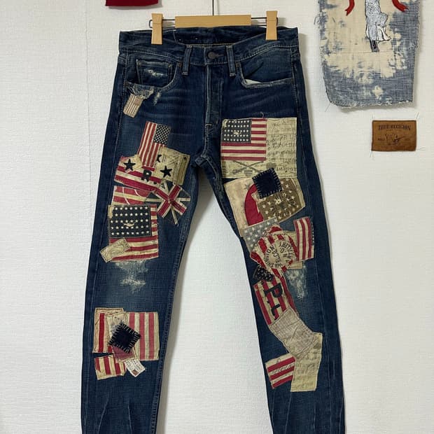 폴로 랄프로렌 데님 앤 서플라이 성조기 패치워크 진