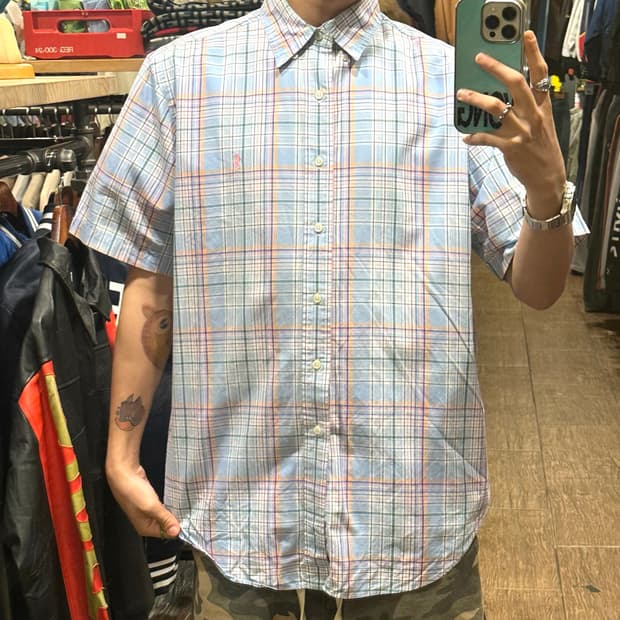 [HI] 폴로 랄프로렌 클래식 반팔 셔츠 체크스카이블루