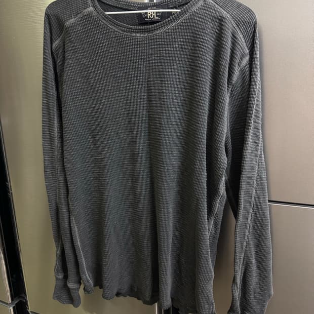 더블알엘 rrl 와플 크루넥 그레이