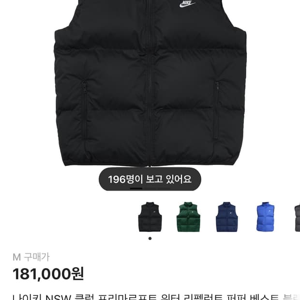 나이키 조끼패딩