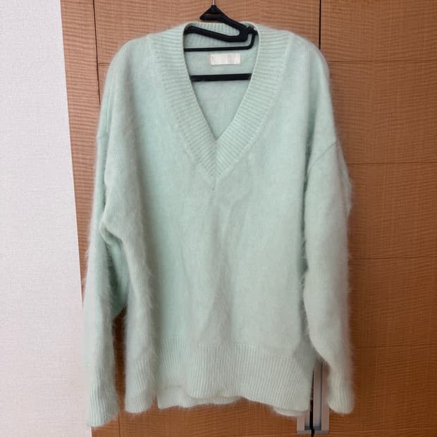 F 오버핏 민트 앙고라니트