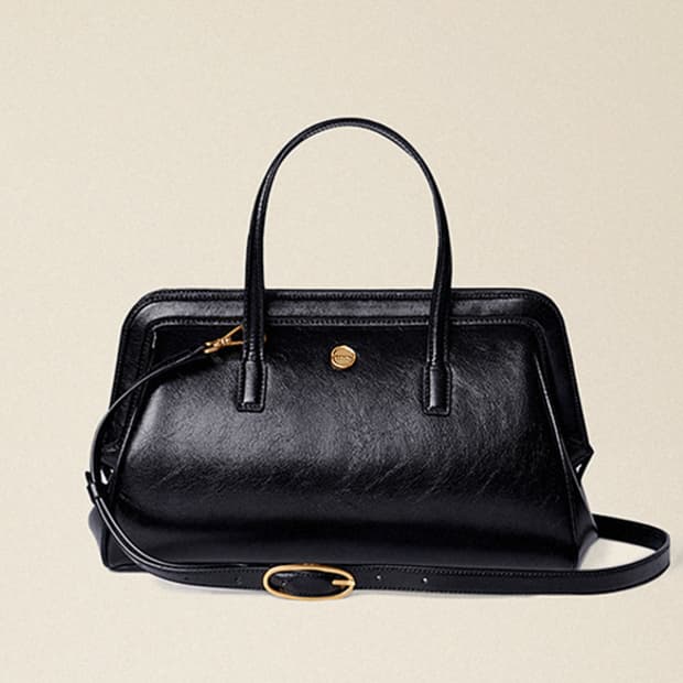 르메메 삭자뎅 Sac Jardin 블랙 크랙 천연 소가죽 가방 크로스백