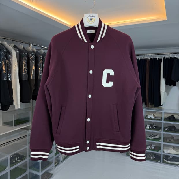 [리오브] 셀린느 테디 백로고 컬리지 바시티 자켓