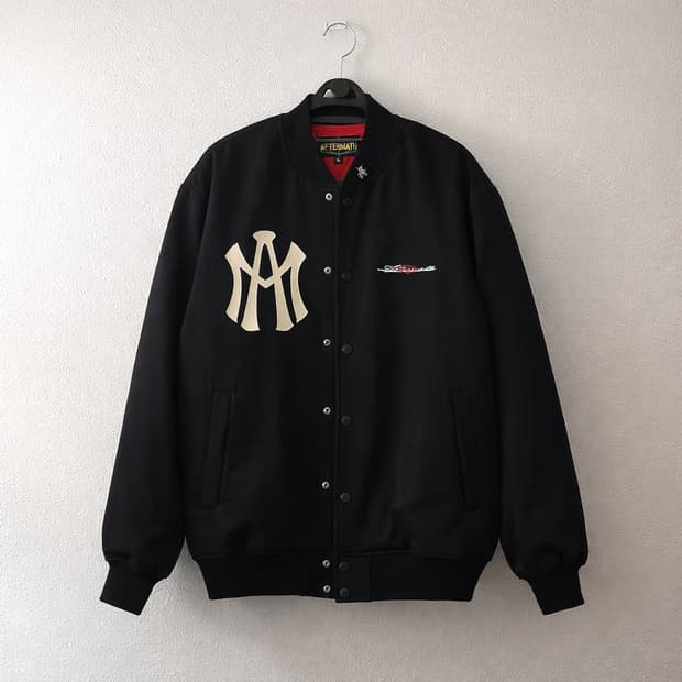 애프터매스 에이티엠 로고 바시티 자켓 팔아요!