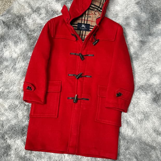 버버리 떡볶이 레드 더플코트 