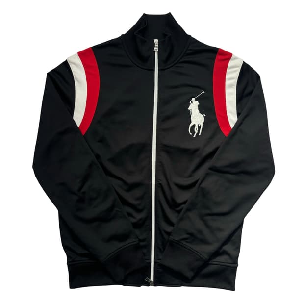 폴로 랄프로렌 화이트 빅 포니 블랙 트랙탑 져지 M