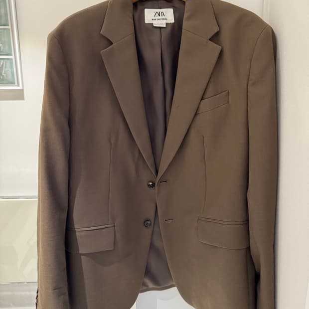 ZARA 맨 사토리얼 브라운 자켓 usa44