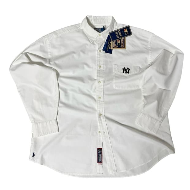 (새상품) 폴로 랄프로렌 뉴욕 양키스 콜라보 빅셔츠L