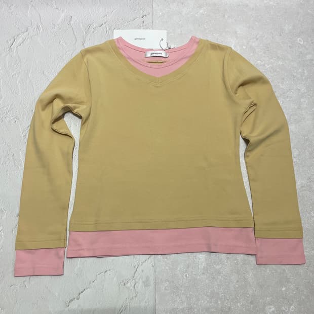 [S,M] 기마구아스 Samm 레이어드 롱슬리브 옐로우 핑크