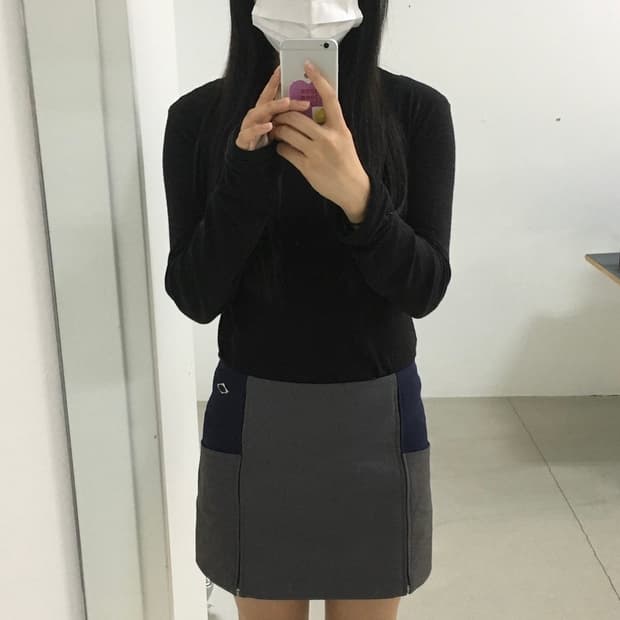 미스치프 슬릿 지퍼 스커트 M