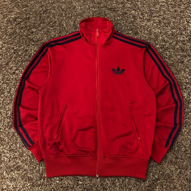 아디다스 파이어버드 레드 져지 트랙 자켓
