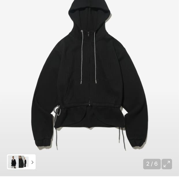 테레루 Side String Hoodie zip-up Black
