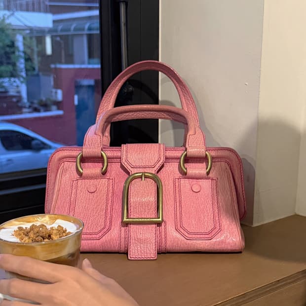 [희귀] 셀린느 핑크레더 토트백