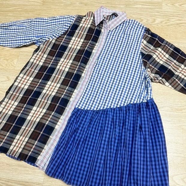 자라 패치워크 롱셔츠