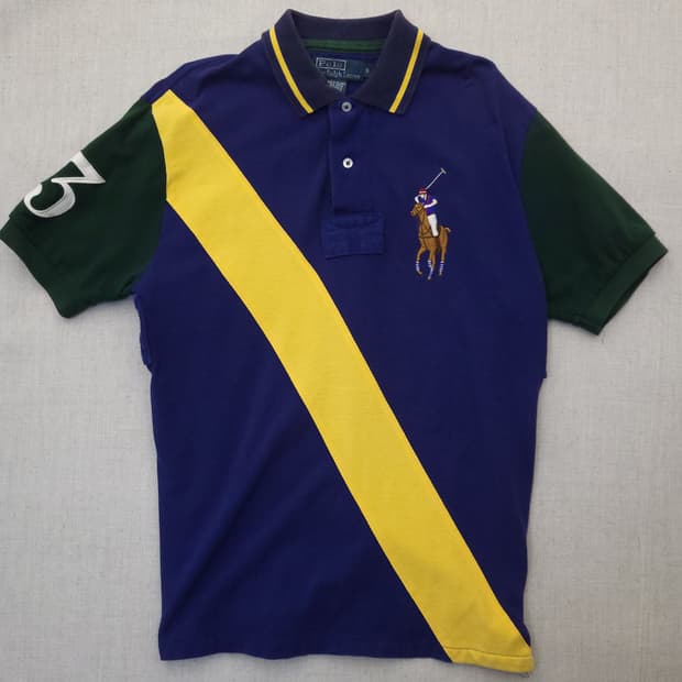 폴로 랄프로렌 컬러블럭 반팔 카라티 s