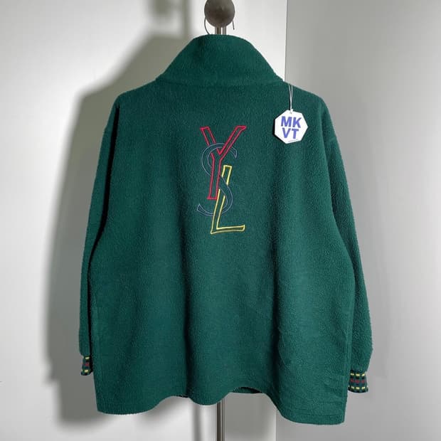 입생로랑 로고 자수 후리스 자켓