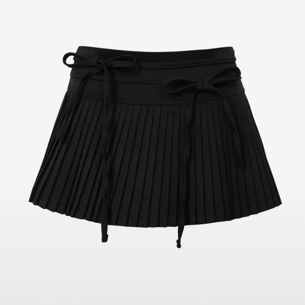페인오어플레져 ECHO PLEATS SKIRT black 블랙s