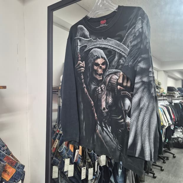 Spiral Direct Grim Reaper 빈티지 그래픽 롱슬리브