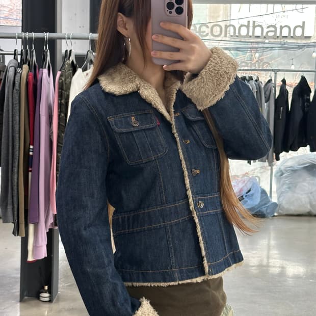 리바이스 데님퍼 포켓 쉐르파 자켓