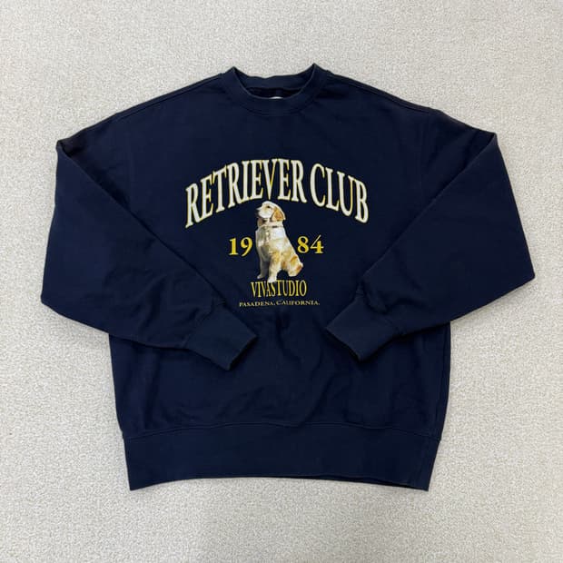 M 비바스튜디오 리트리버 클럽 맨투맨 0127T1