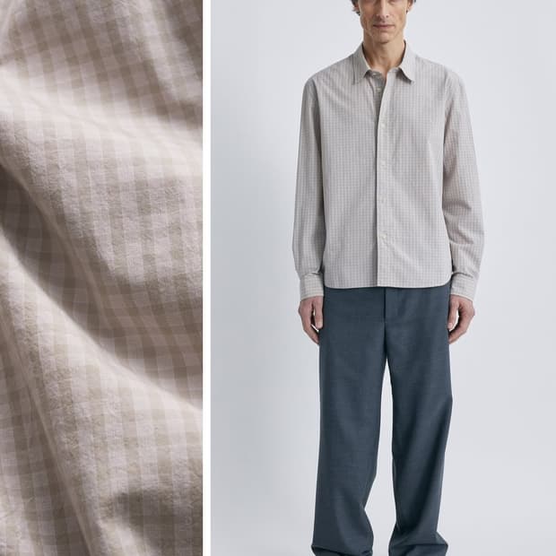 2)포터리 26ss 베이지체크 레귤러 셔츠(1회착)