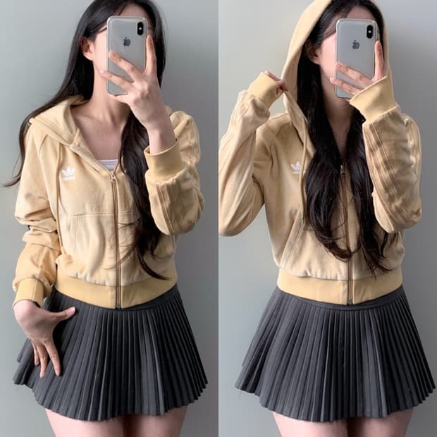 아디다스 벨벳 후드집업