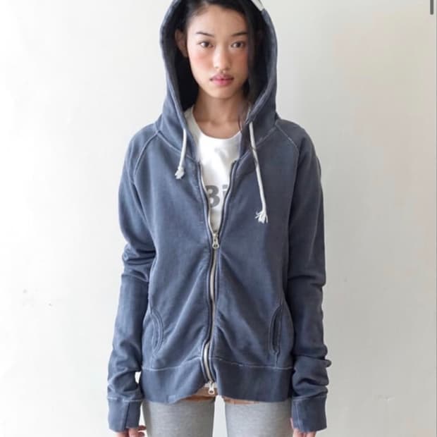 샵페어리 washed lily hoodie (purple blue)