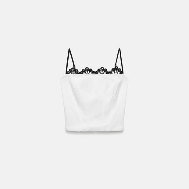 자라 레이스 트리밍 코르셋 탑 S