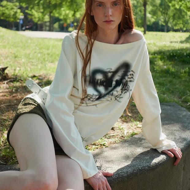 Cerric heart boat neck top