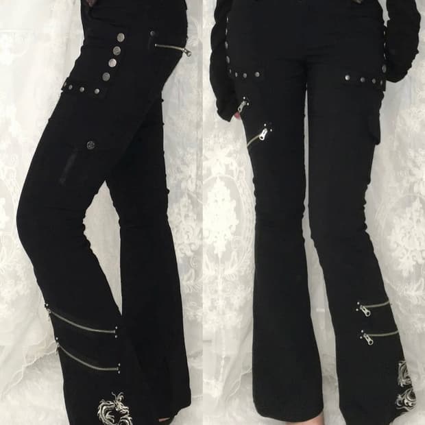 오즈온 ozzon 오리엔탈 드래곤자수 부츠컷 팬츠