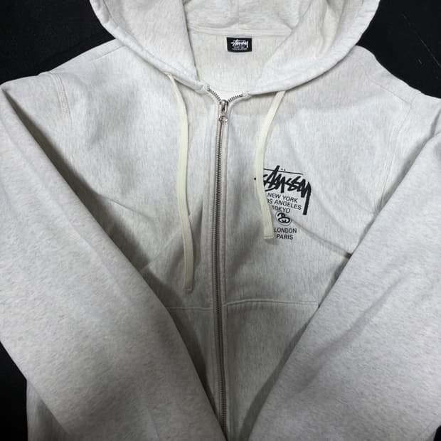 스투시 월드투어 후드집업 2022 애쉬 헤더