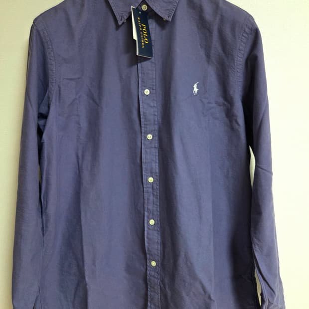 폴로 클래식핏 가먼트 다이 옥스포트 셔츠 연보라 L