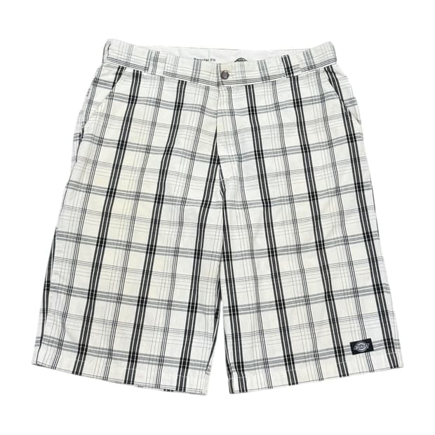 디키즈 빈티지 체크 카펜터 쇼츠 반바지 화이트