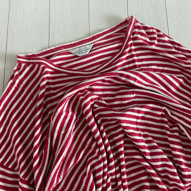 [2] 언유즈드 15ss 레드 스트라이프 보더 티셔츠