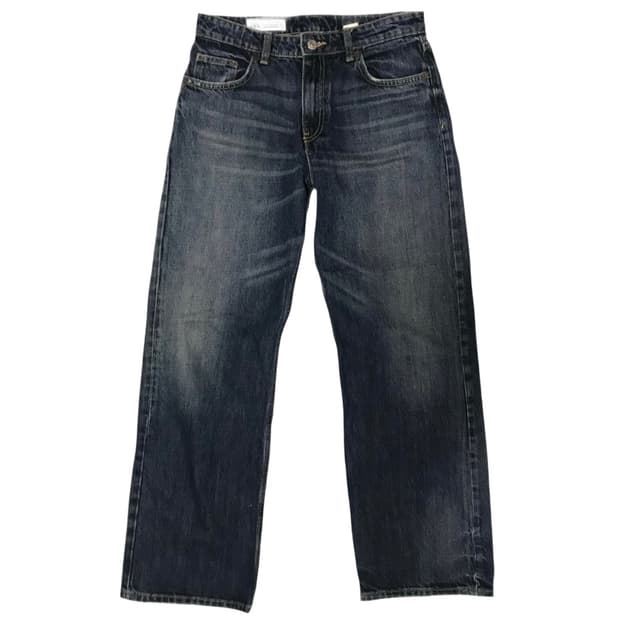 자라 미드라이즈 진청 바지