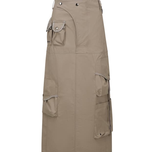 strap cargo maxi skirt 스트랩 카고 맥시 스커트 베이지