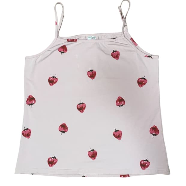 딸기 패턴 슬리브리스 🍓