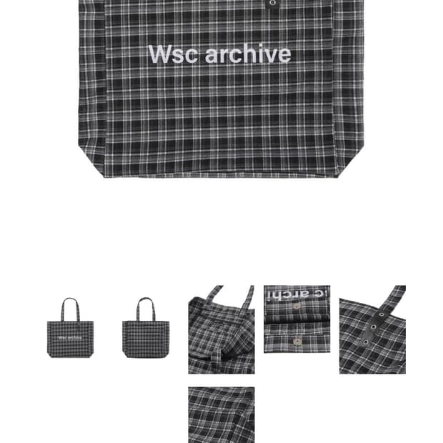 구함)Wsc아카이브 Check eyelet shopper bag 001