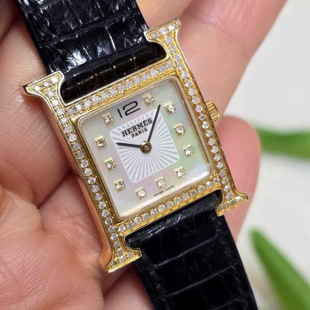 에르메스 h아워 HH.201 다이아시계 정품 감정서포함