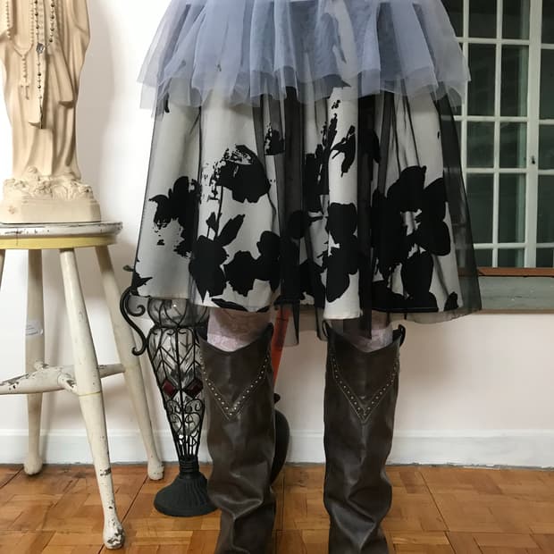 vintage pattern sha skirt