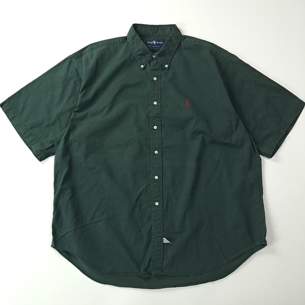 CK809 2XL 폴로 90s 포레스트그린 반팔 셔츠 남방