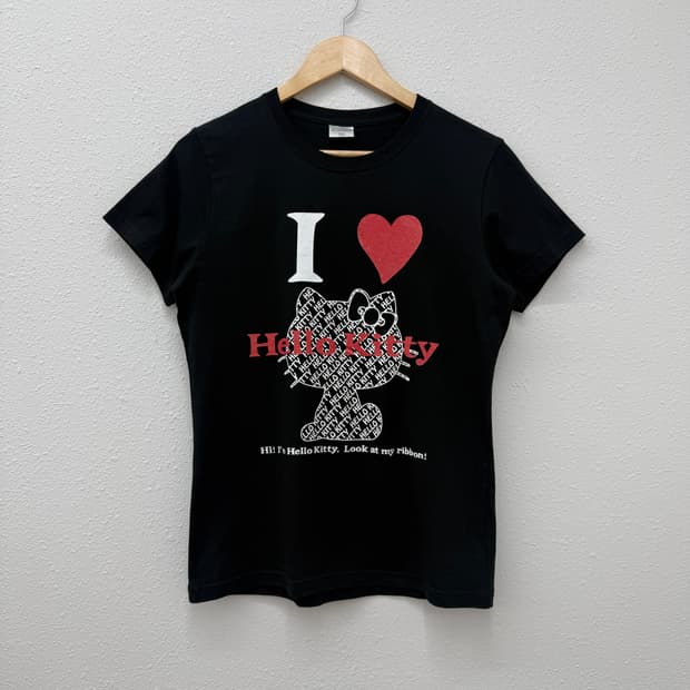 빈티지 IGNIO 헬로키티 블랙 반팔티