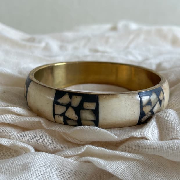 인도 우드 텍스처 뱅글